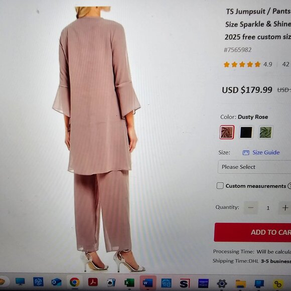 TS Jumpsuit / Pantsuit Mother of the Bride Dress Formal Size 24 - Picture 16 of 16